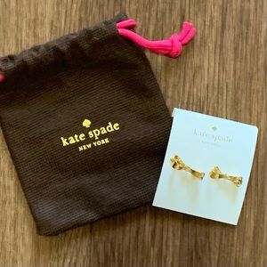 Kate Spade ♠️ Skinny Mini Bow Earrings in Gold